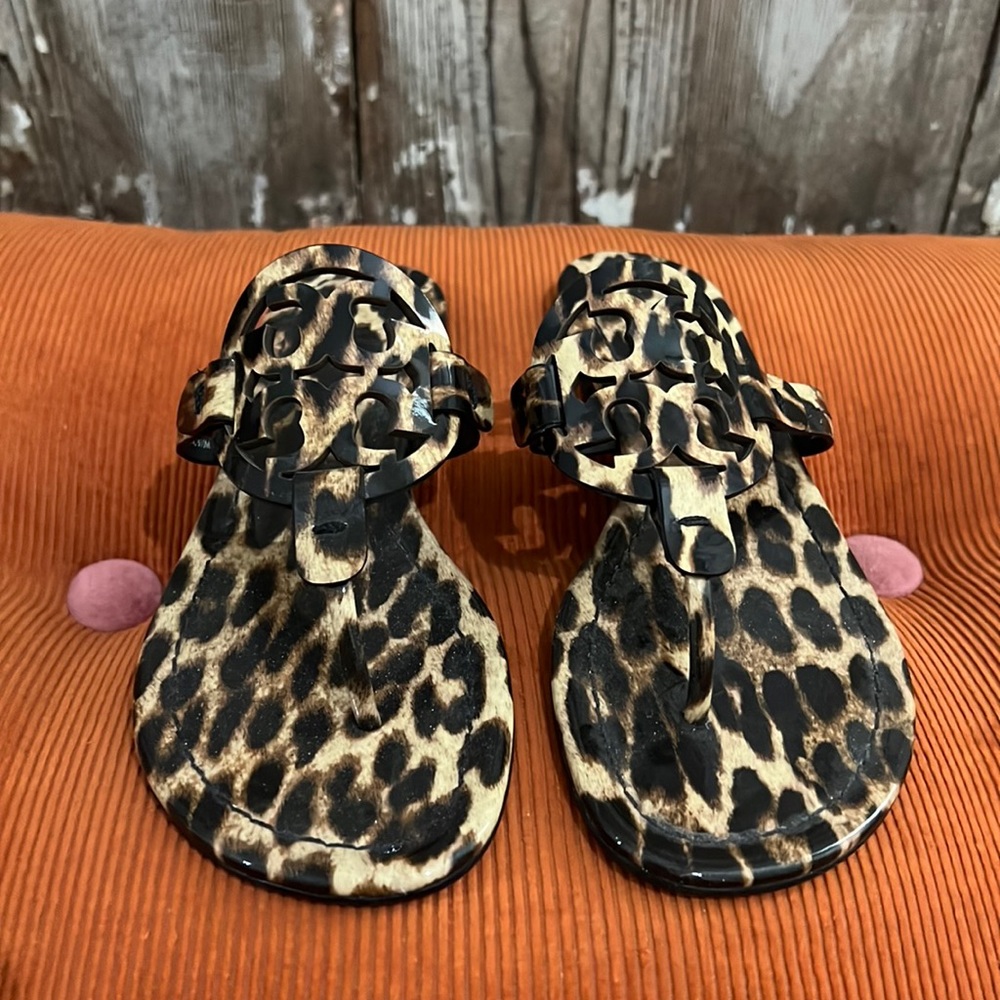 Tory Burch Leopard Miller Sandals 6.5 Pristine